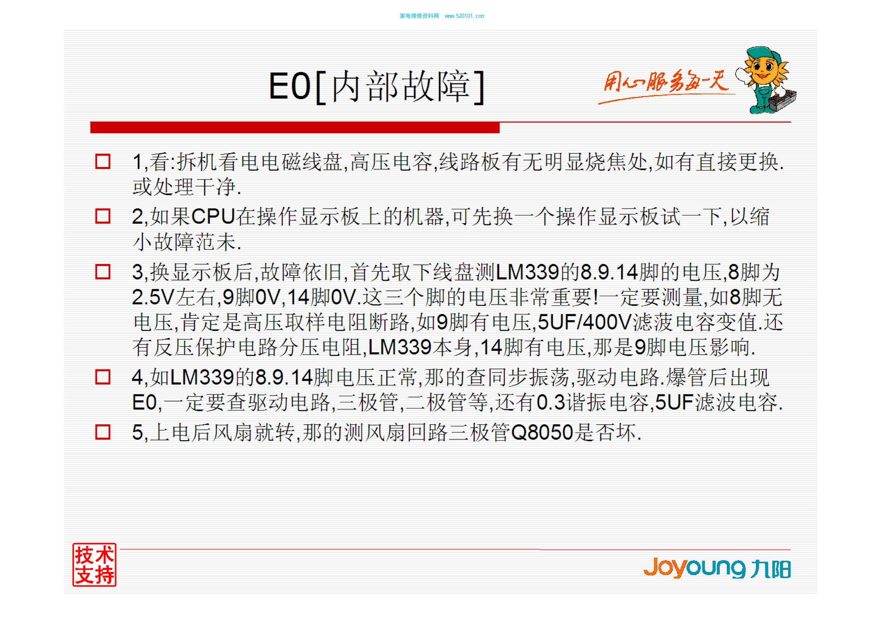 九阳电磁炉故障维修思路资料-4 九阳电磁炉故障维修思路资料-4