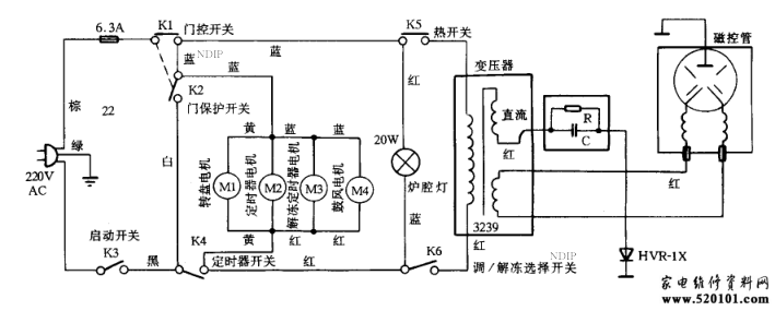 飞跃WL-5001微波炉电路原理图-0 飞跃WL-5001微波炉电路原理图-0