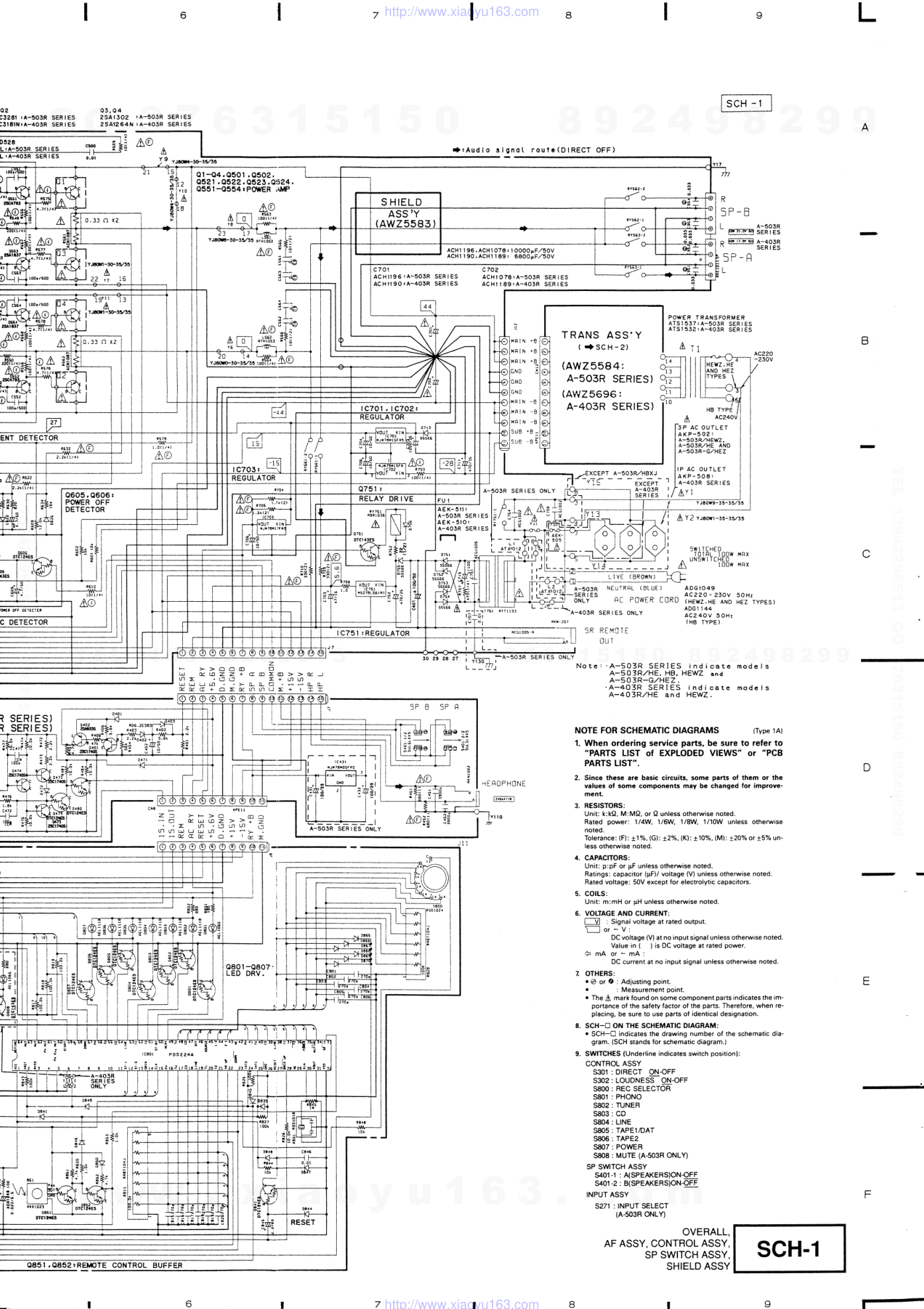 先锋PIONEER A-503R音响电路原理图-6