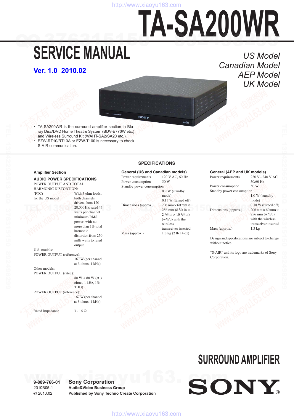 索尼SONY TA-SA200WR音响电路原理图-0