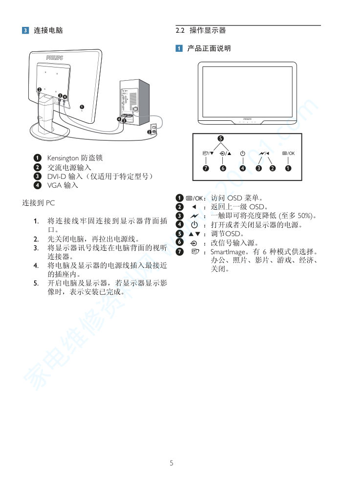 飞利浦235B2CS93液晶显示器说明书-6