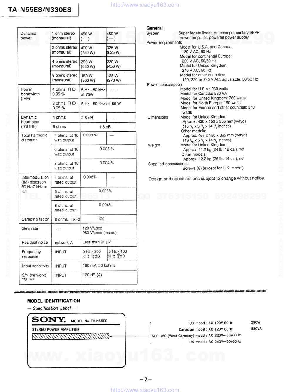 索尼SONY TA-N330ES音响电路原理图-1 索尼SONY TA-N330ES音响电路原理图-1
