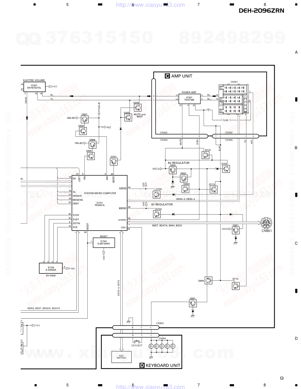 先锋PIONEER DEH-2096ZRNX1B电路图-8 先锋PIONEER DEH-2096ZRNX1B电路图-8