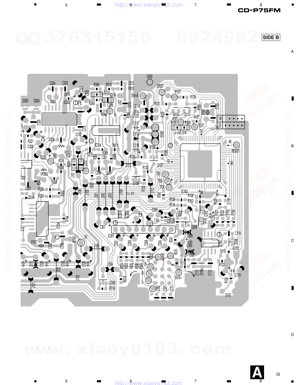 先锋PIONEER CD-P75FM音响电路原理图-8 先锋PIONEER CD-P75FM音响电路原理图-8