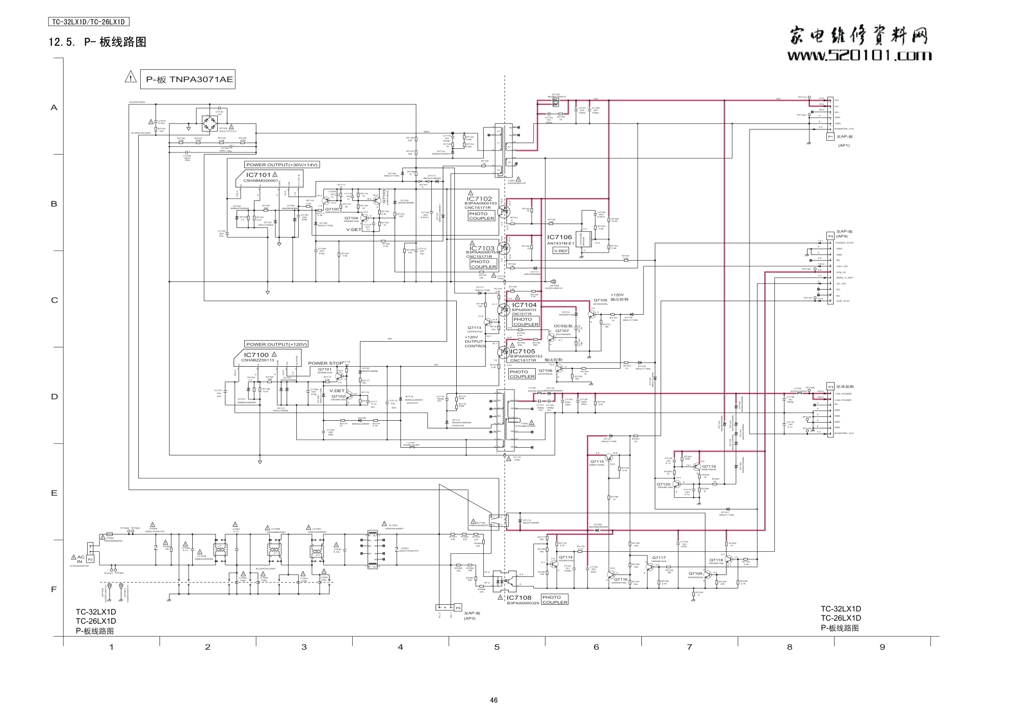 松下TC-32LX1D液晶电视电路原理图-7 松下TC-32LX1D液晶电视电路原理图-7