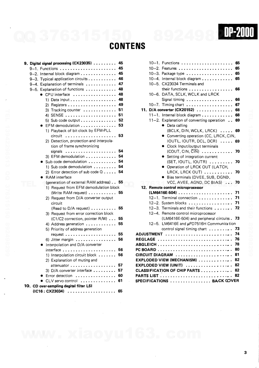 建伍KENWOOD DP-2000 CD播放机维修手册-2 建伍KENWOOD DP-2000 CD播放机维修手册-2