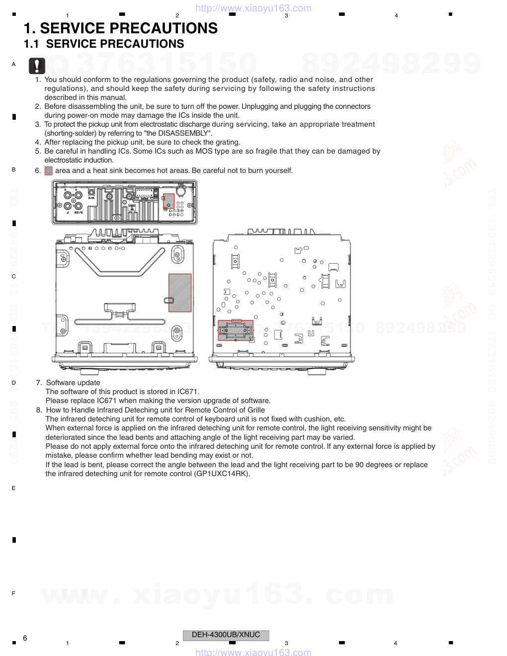 先锋PIONEER DEH-4300UBXNUC电路图-5 先锋PIONEER DEH-4300UBXNUC电路图-5