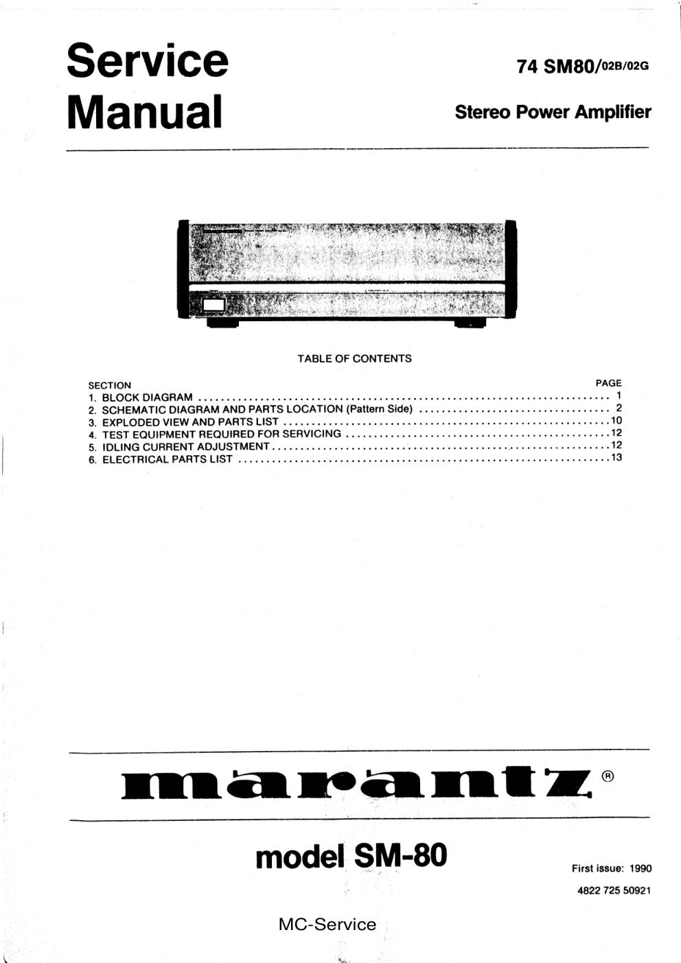 马兰士MARANTZ SM80音响电路图-0 马兰士MARANTZ SM80音响电路图-0