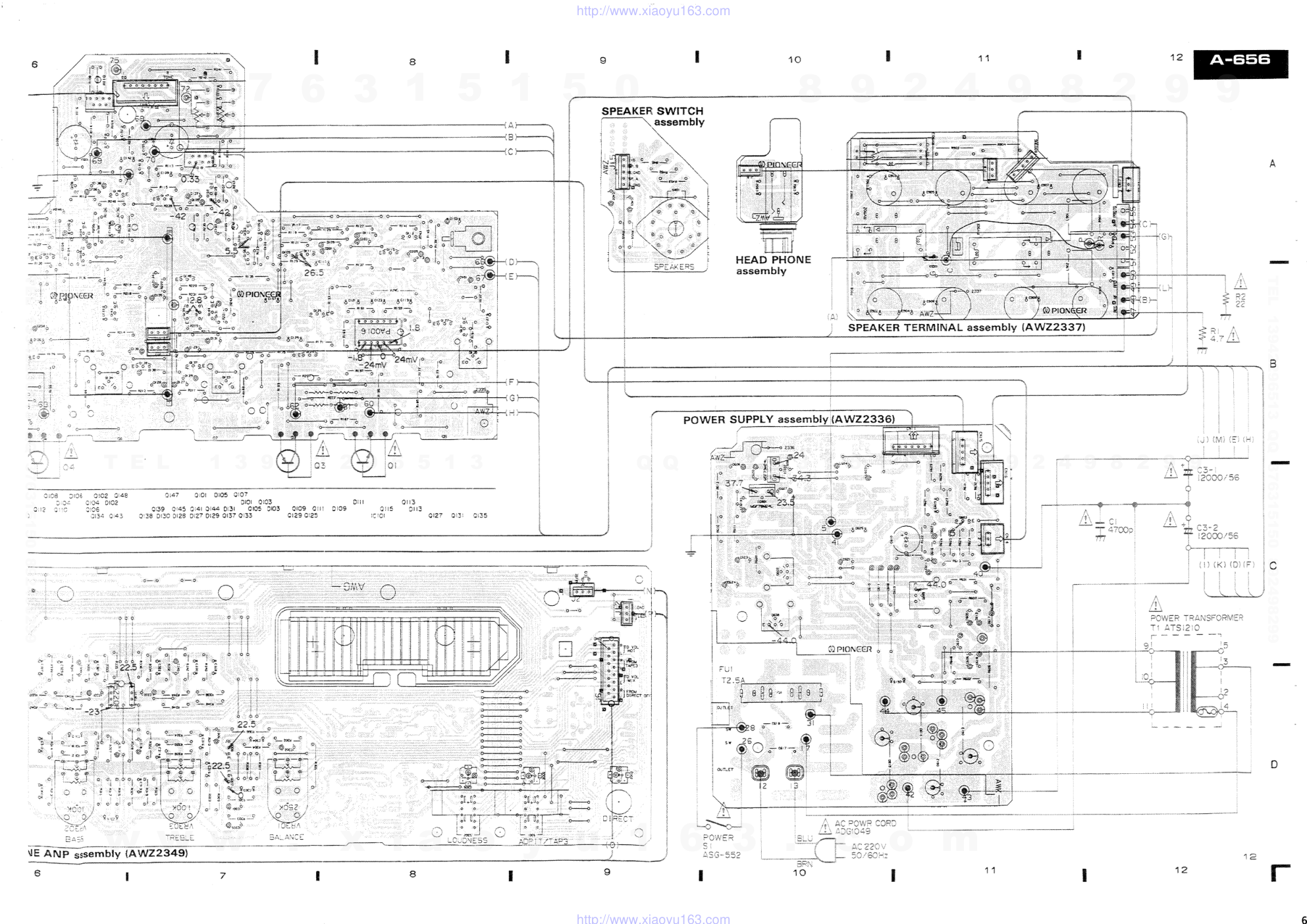 先锋PIONEER A-656-S音响电路原理图-7 先锋PIONEER A-656-S音响电路原理图-7