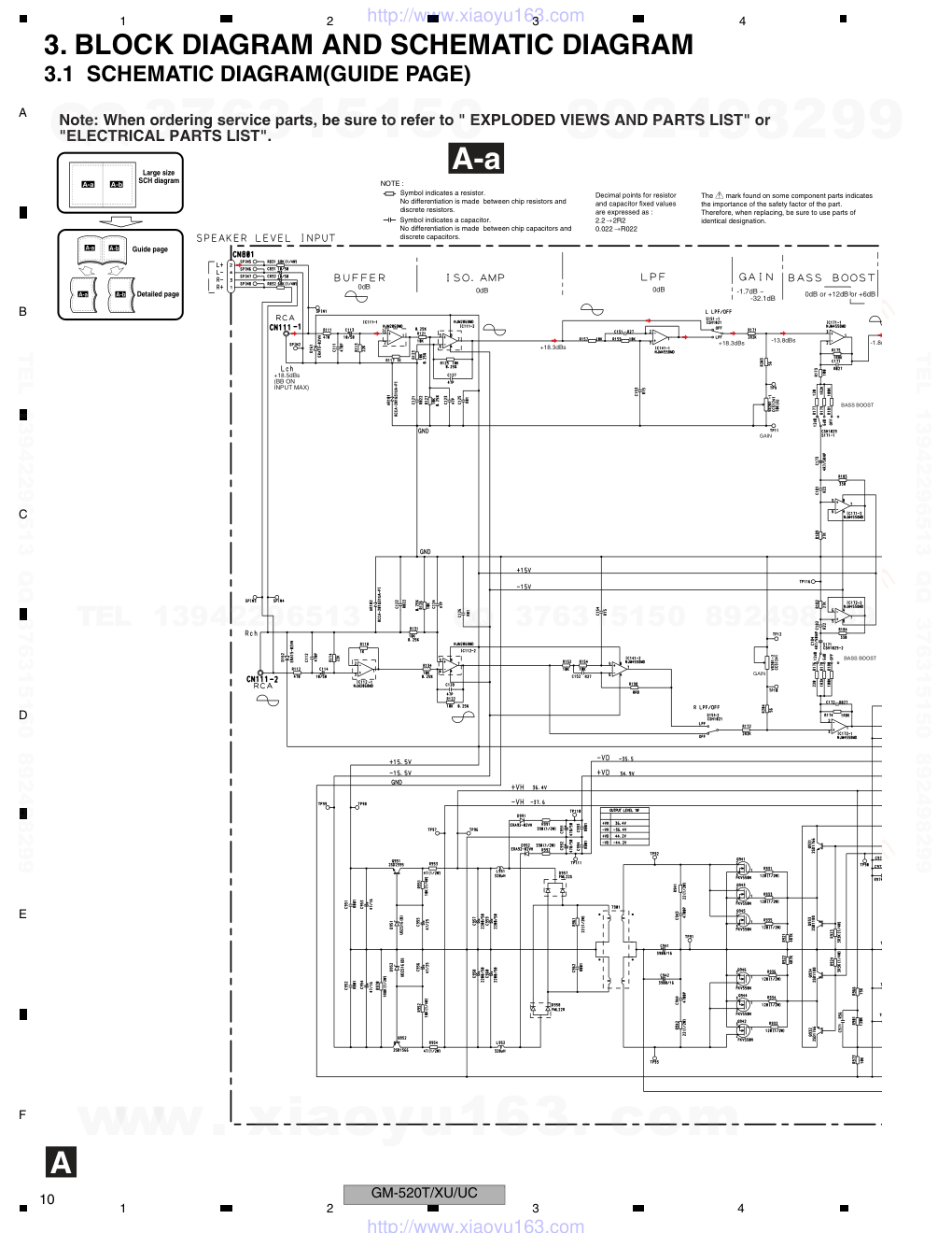 先锋PIONEER GM-520T音响电路图-9