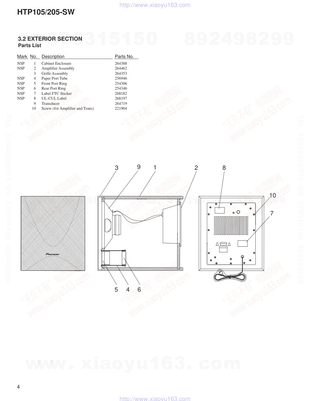 先锋PIONEER HTP105-SW音响电路图-3 先锋PIONEER HTP105-SW音响电路图-3