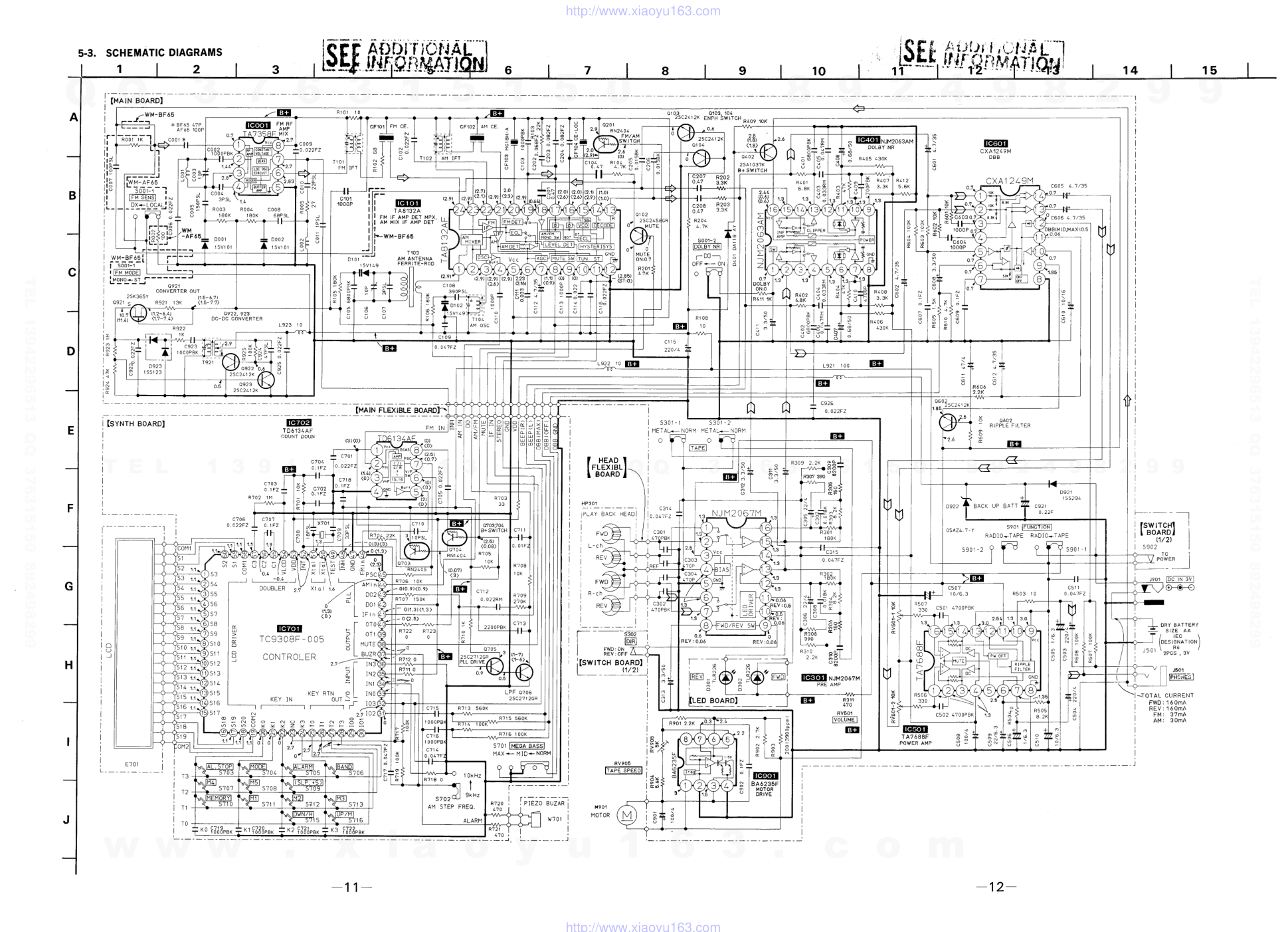 索尼SONY WM-BF65电路图-7 索尼SONY WM-BF65电路图-7