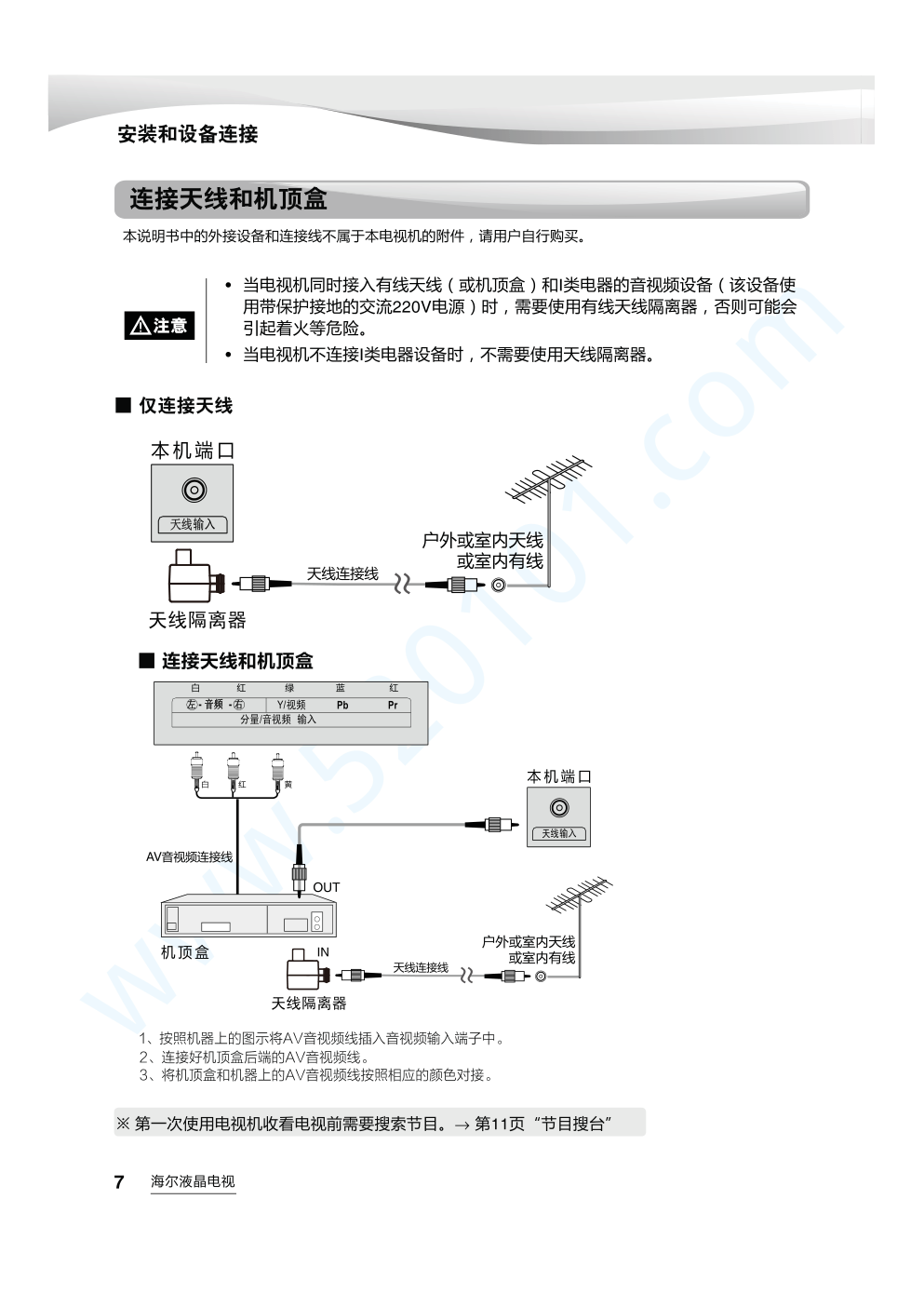 海尔LE50AL88A51液晶电视说明书-7 海尔LE50AL88A51液晶电视说明书-7