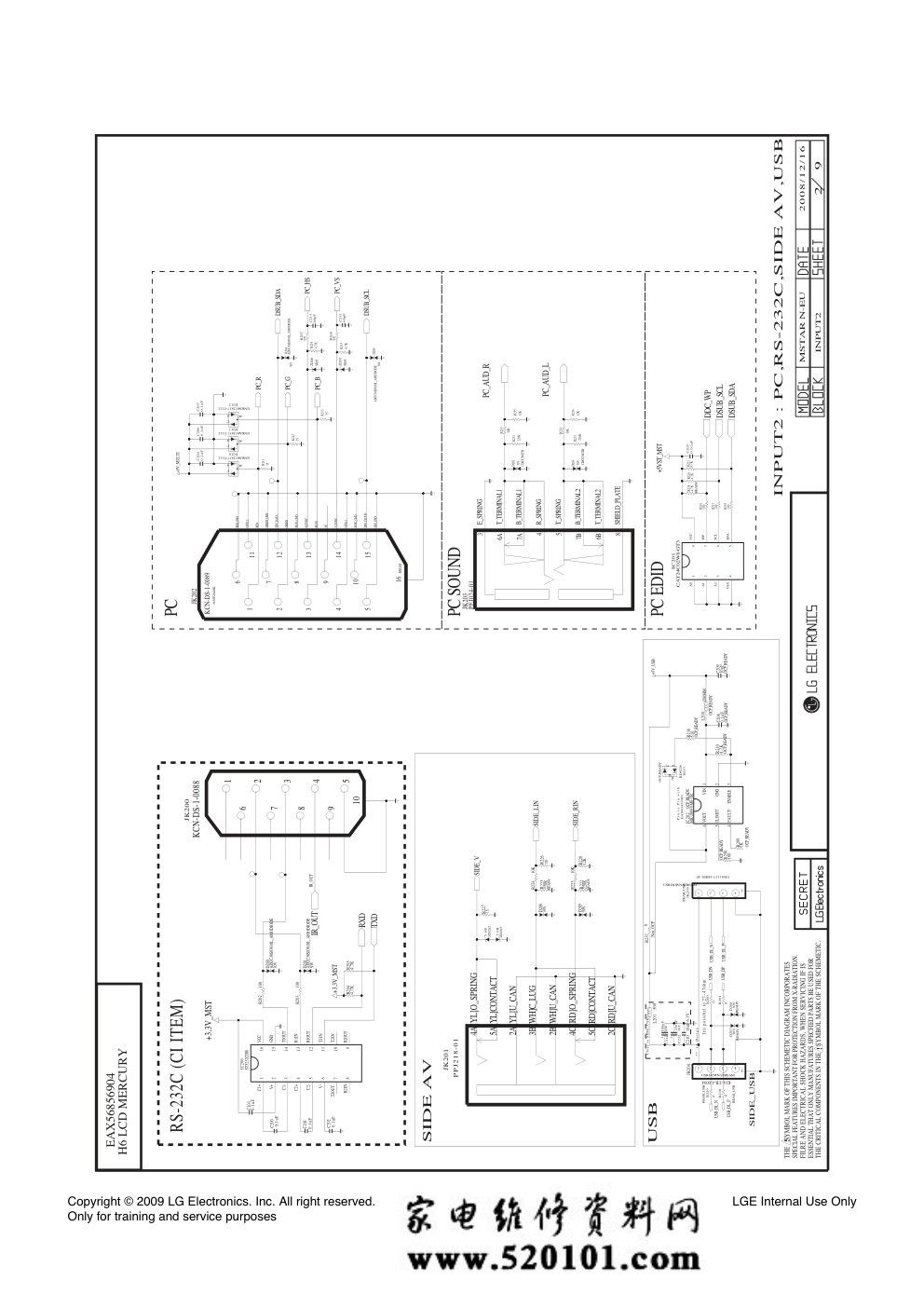 LG 32LH20R 32LH20R-CA液晶基板 LP91A电路原理图-1 LG 32LH20R 32LH20R-CA液晶基板 LP91A电路原理图-1