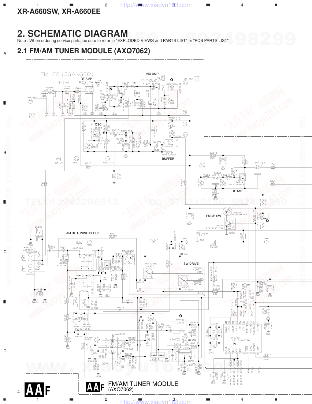 先锋PIONEER XR-A660SW电路图-3 先锋PIONEER XR-A660SW电路图-3