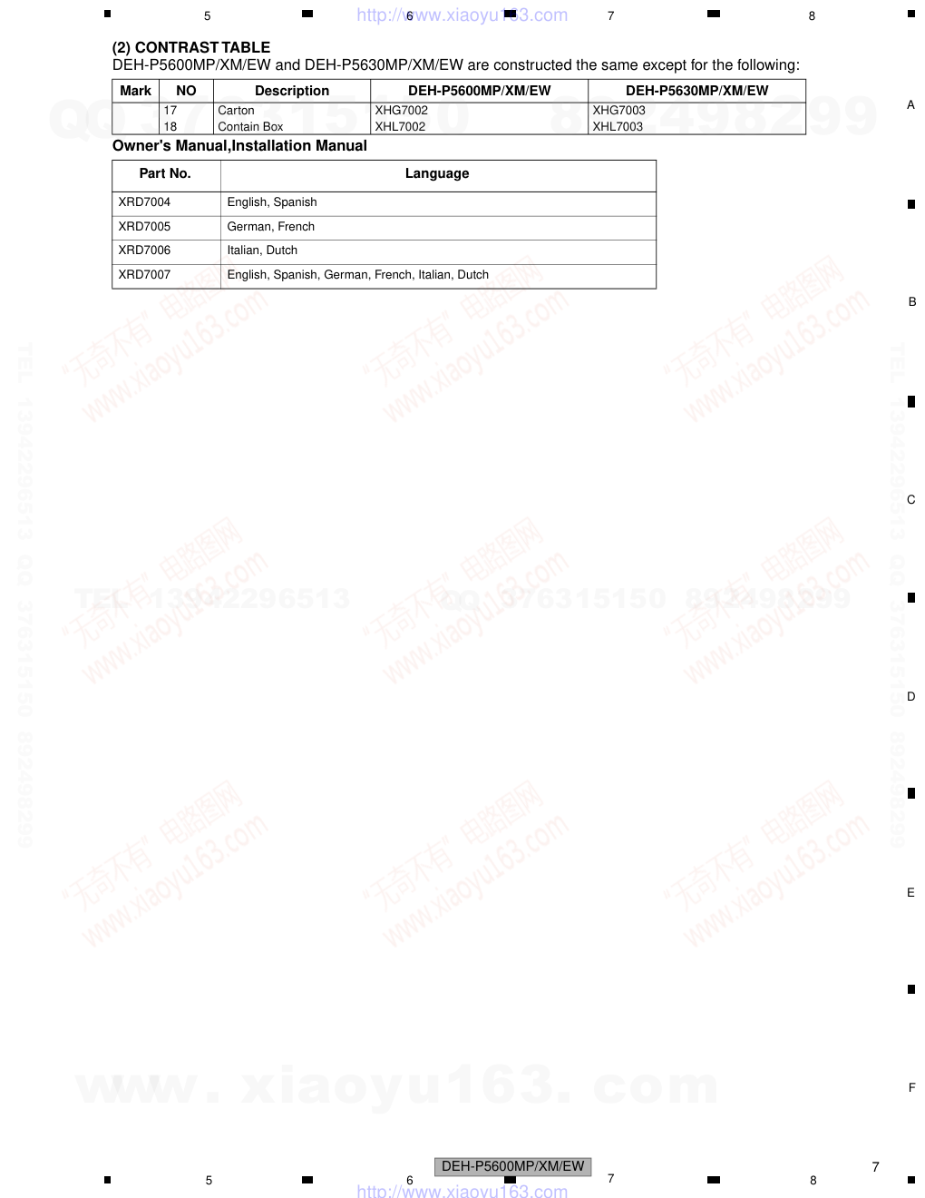 先锋PIONEER DEH-P5600MPXMEW电路图-6 先锋PIONEER DEH-P5600MPXMEW电路图-6