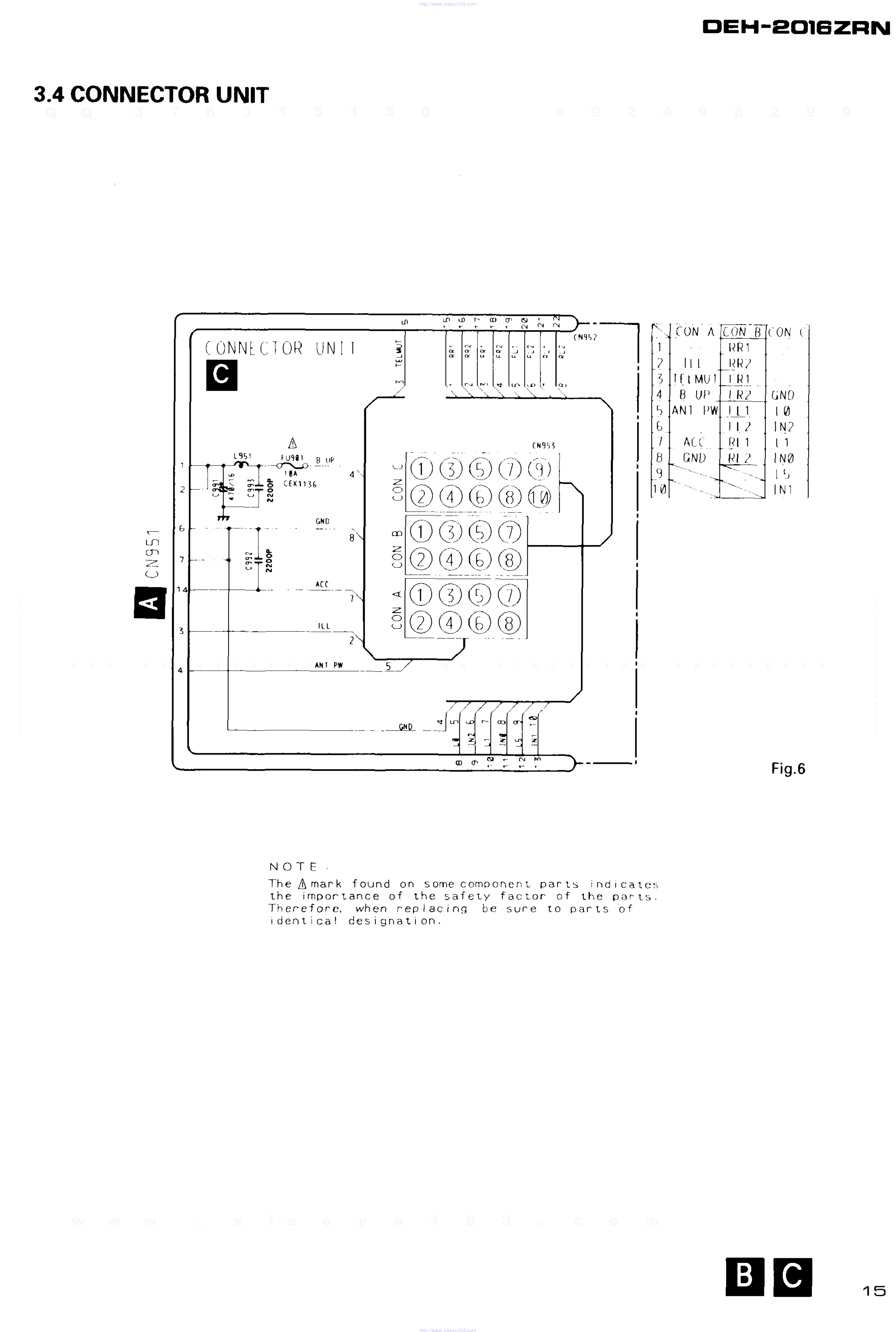 先锋PIONEER DEH-2016ZRNX1BEW电路图-7 先锋PIONEER DEH-2016ZRNX1BEW电路图-7