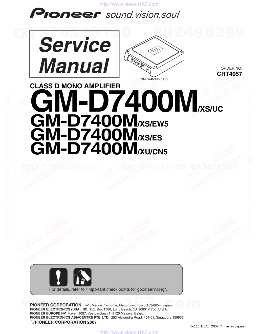 先锋PIONEER GM-D7400M音响电路图-0