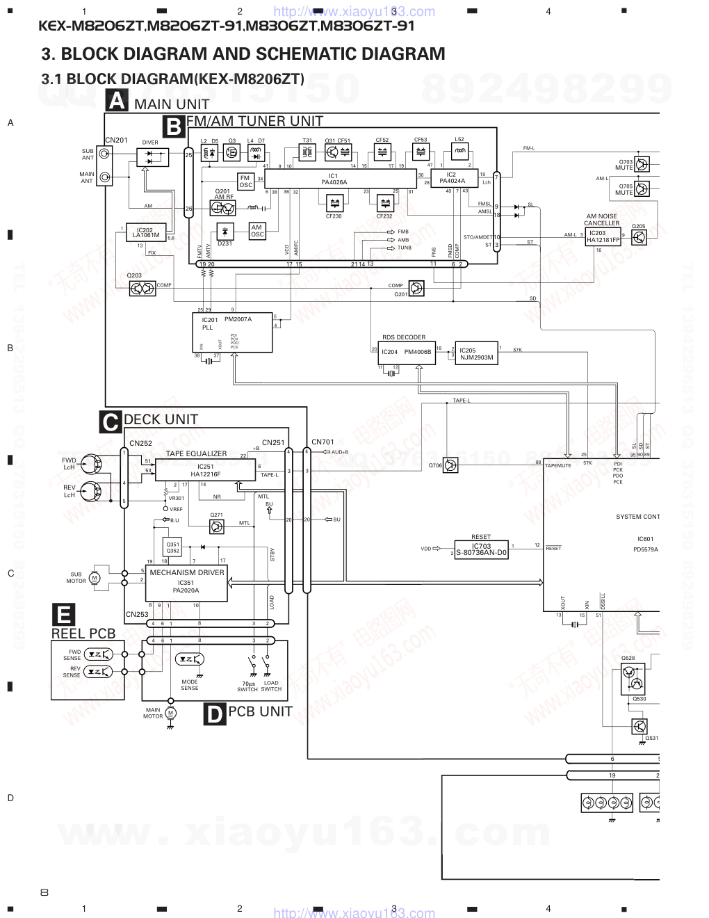 先锋PIONEER KEX-M8306ZT-91音响电路图-7 先锋PIONEER KEX-M8306ZT-91音响电路图-7