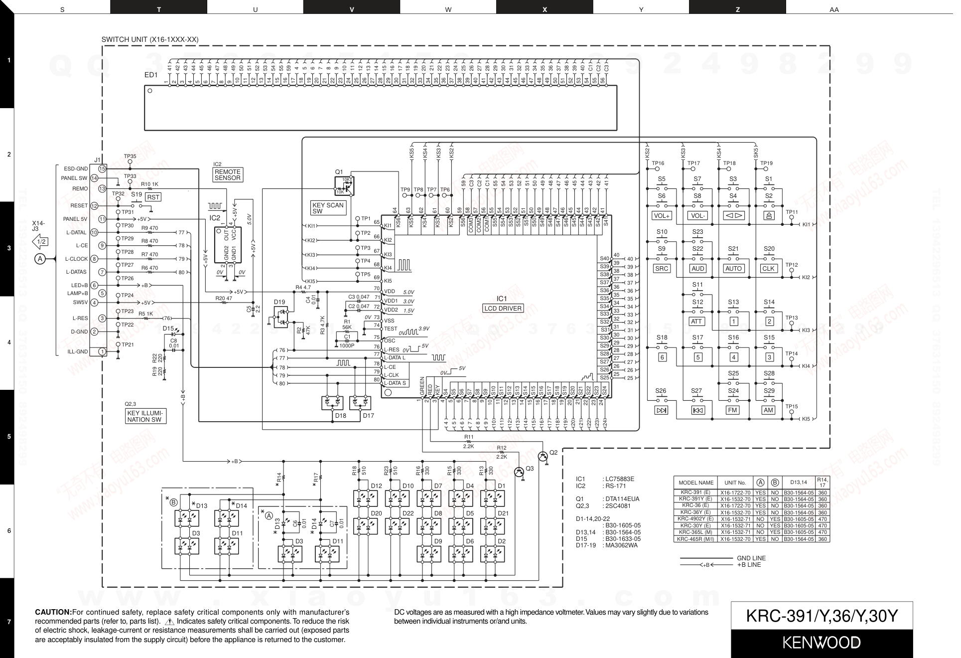 建伍KENWOOD KRC-36Y CD影碟播放机维修手册-9 建伍KENWOOD KRC-36Y CD影碟播放机维修手册-9