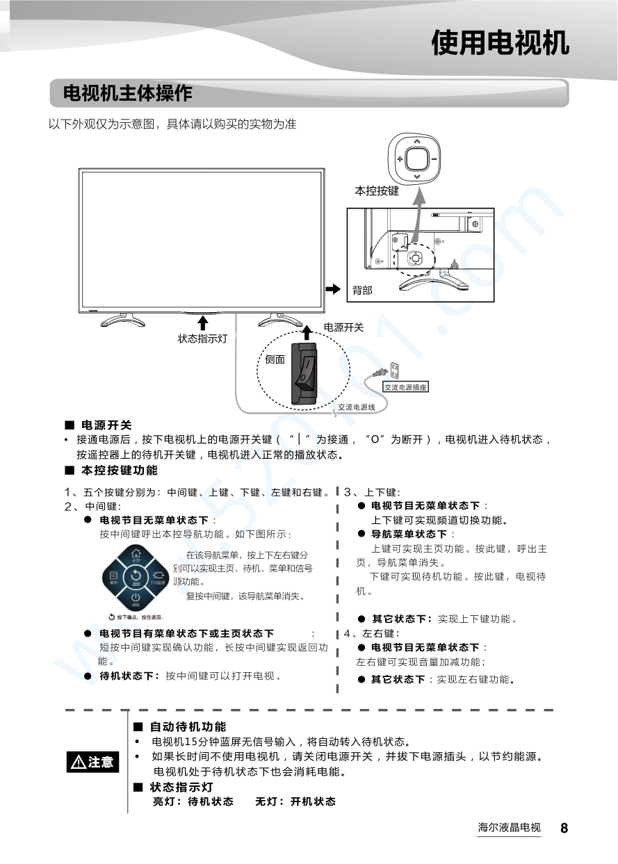 海尔LE32AL88R51液晶电视说明书-8