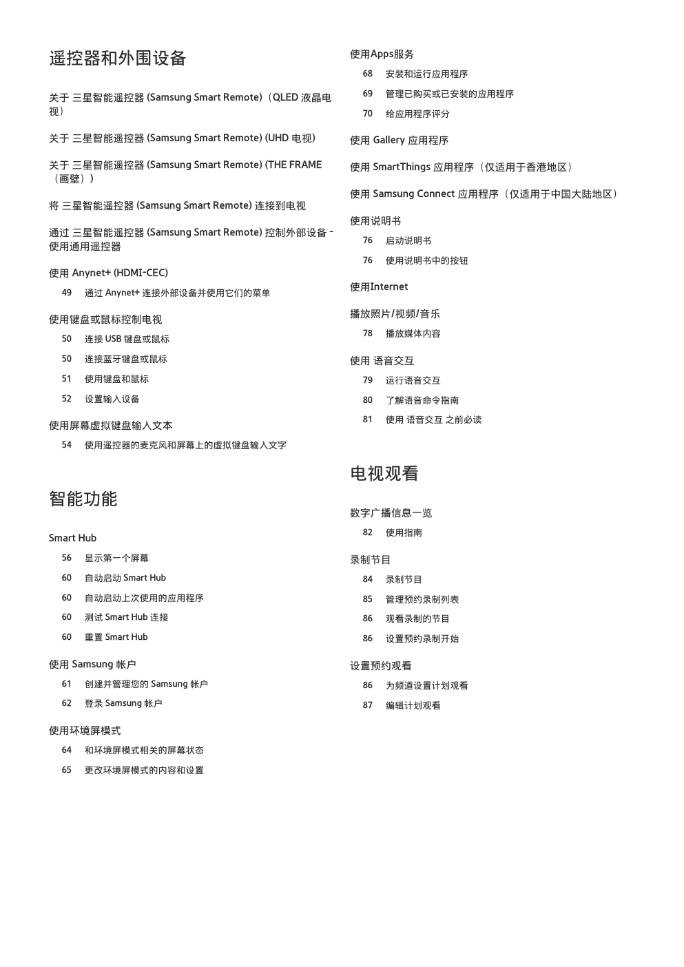 三星QA55Q7FNAJXXZ电视机使用说明书-2 三星QA55Q7FNAJXXZ电视机使用说明书-2