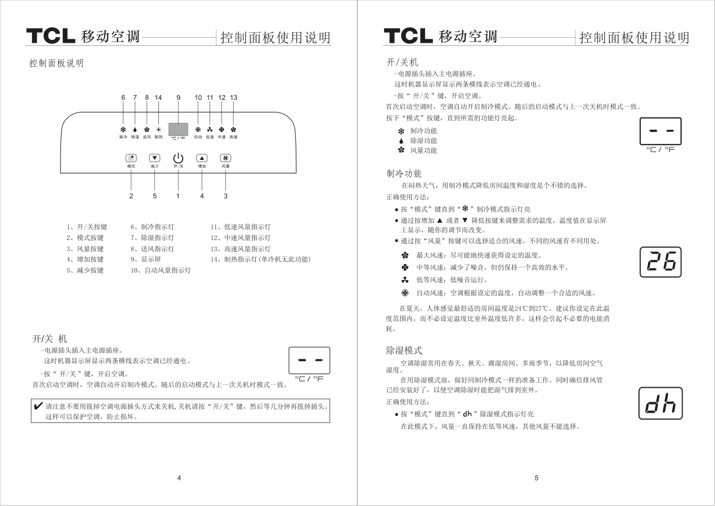 TCL KY-23HNY移动空调使用说明书-3