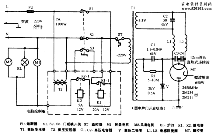 三乐WP-650D电脑式微波炉电路图-0 三乐WP-650D电脑式微波炉电路图-0