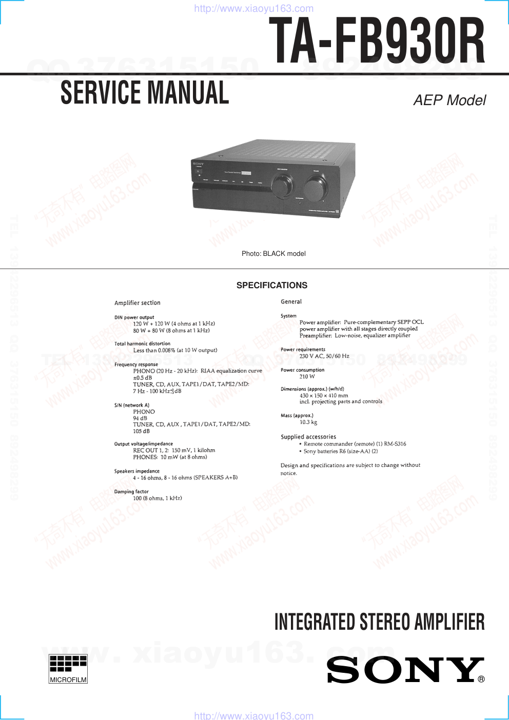 索尼SONY TA-FB930R音响电路原理图-0 索尼SONY TA-FB930R音响电路原理图-0