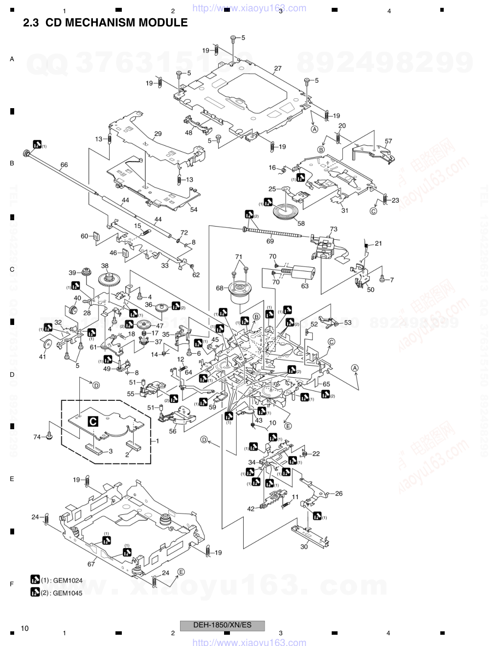 先锋PIONEER DEH-1850XN电路图-9 先锋PIONEER DEH-1850XN电路图-9