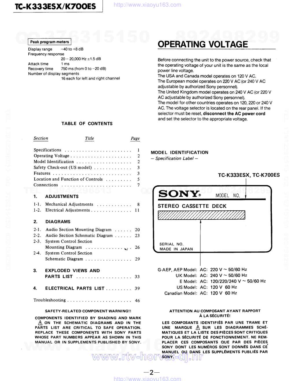 索尼SONY TC-K333ESX电路图-1 索尼SONY TC-K333ESX电路图-1