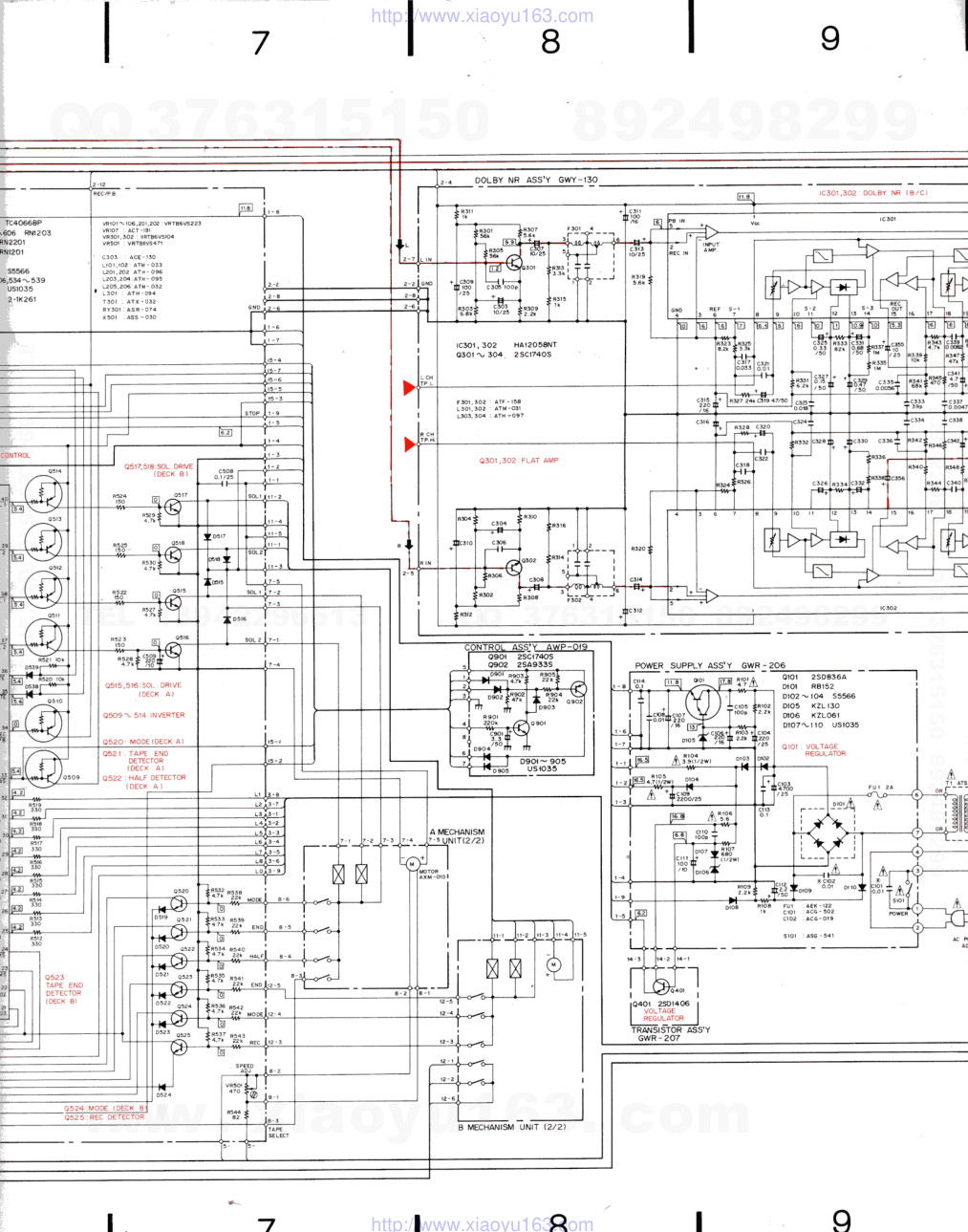 先锋PIONEER CT-055W电路图-3 先锋PIONEER CT-055W电路图-3