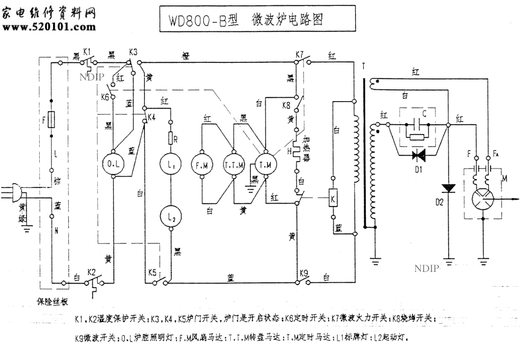 希贵WD800-B微波炉电路图-0