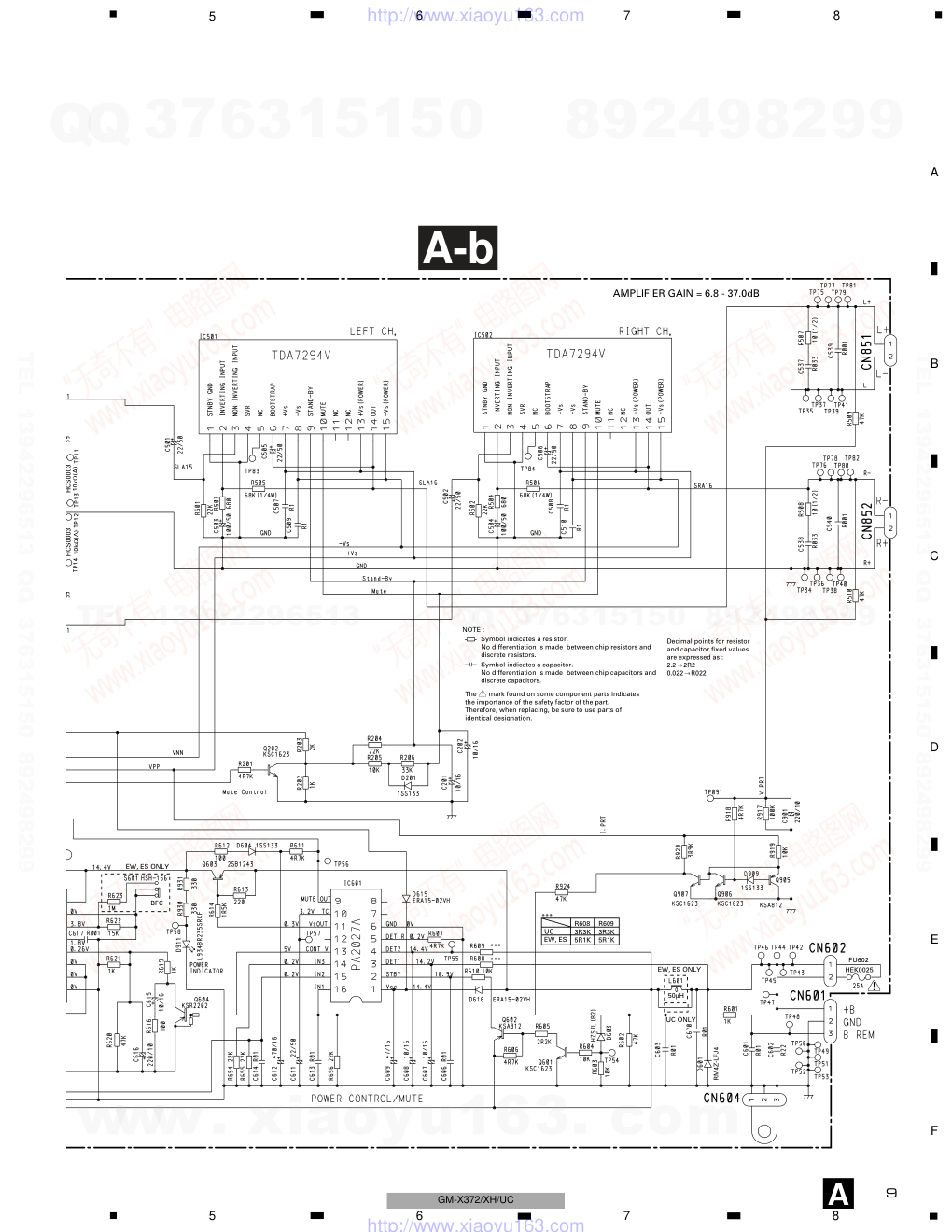 先锋PIONEER GM-X372音响电路图-8