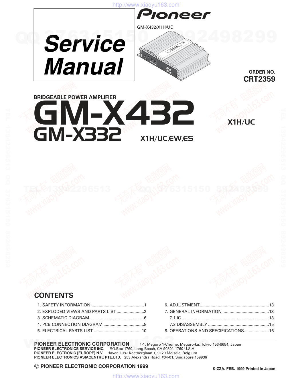 先锋PIONEER GM-X432音响电路图-0 先锋PIONEER GM-X432音响电路图-0