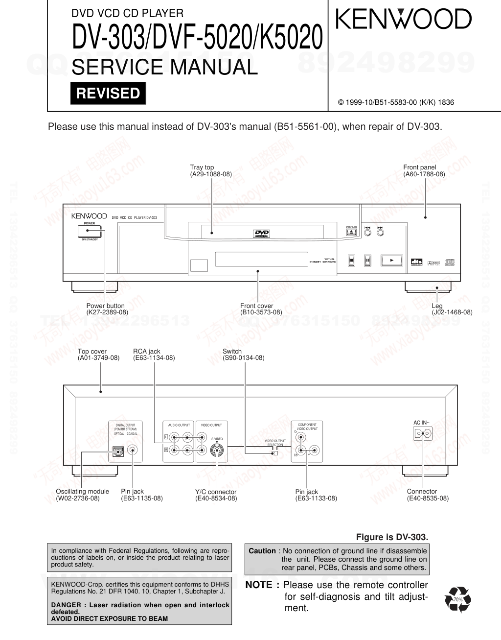 建伍KENWOOD DVF-K5020 CDDVD播放机电路图-0 建伍KENWOOD DVF-K5020 CDDVD播放机电路图-0