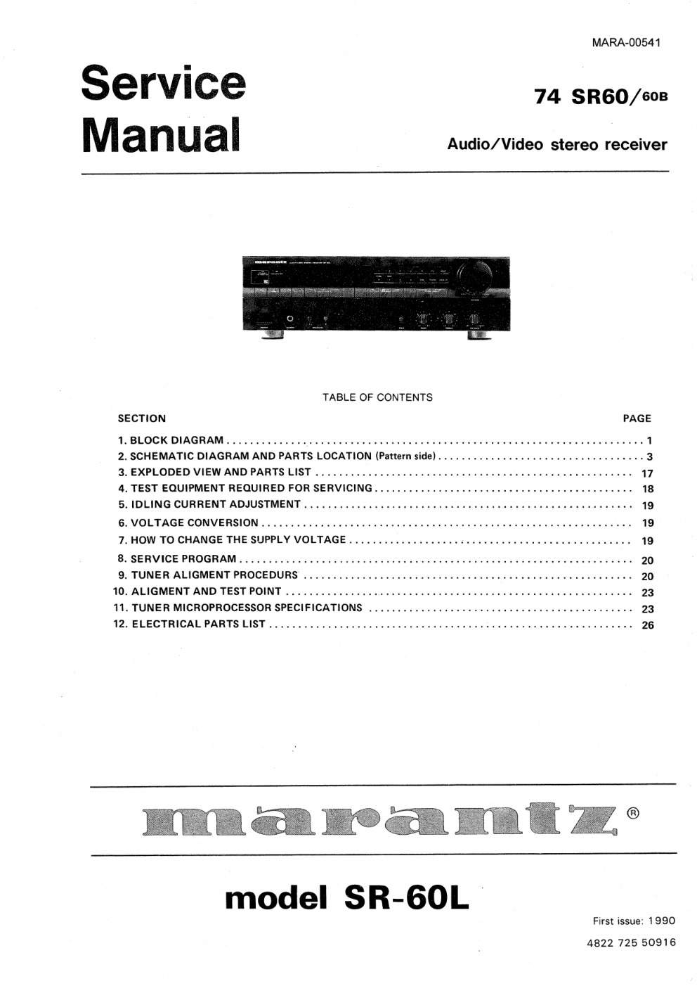 马兰士MARANTZ SR60L音响电路图-0