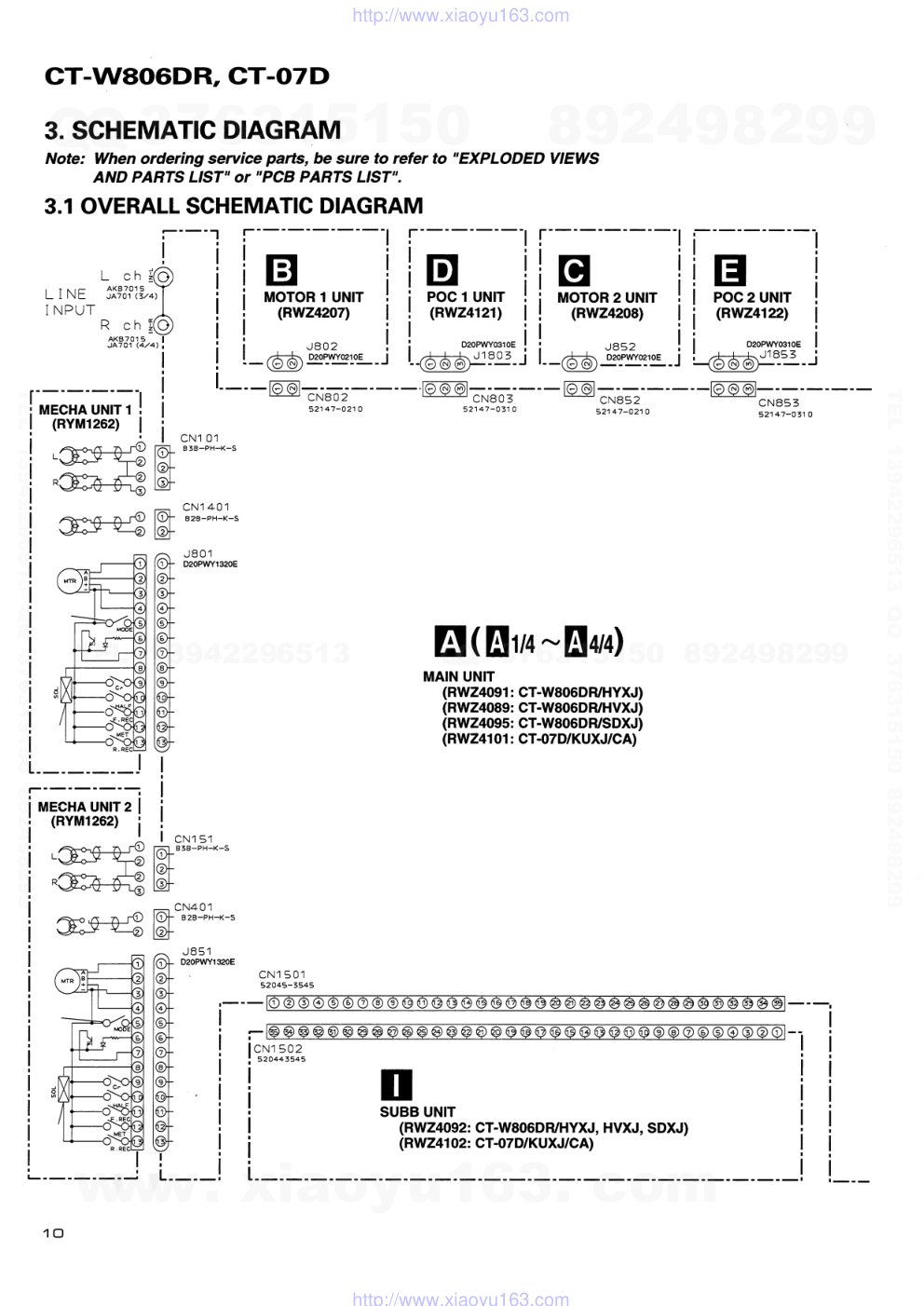 先锋PIONEER CT-W806DR电路图-9 先锋PIONEER CT-W806DR电路图-9