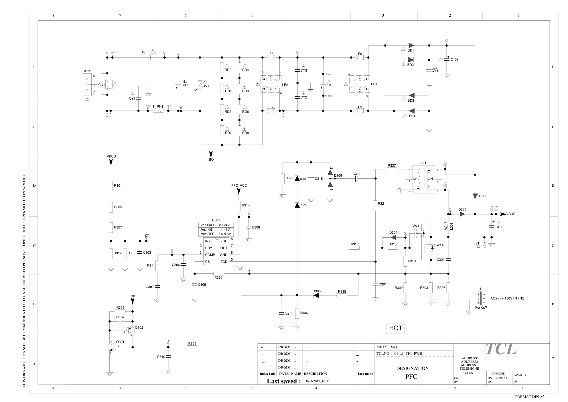 TCL 40-L141H4-PWG1CG电源板电路原理图-0 TCL 40-L141H4-PWG1CG电源板电路原理图-0