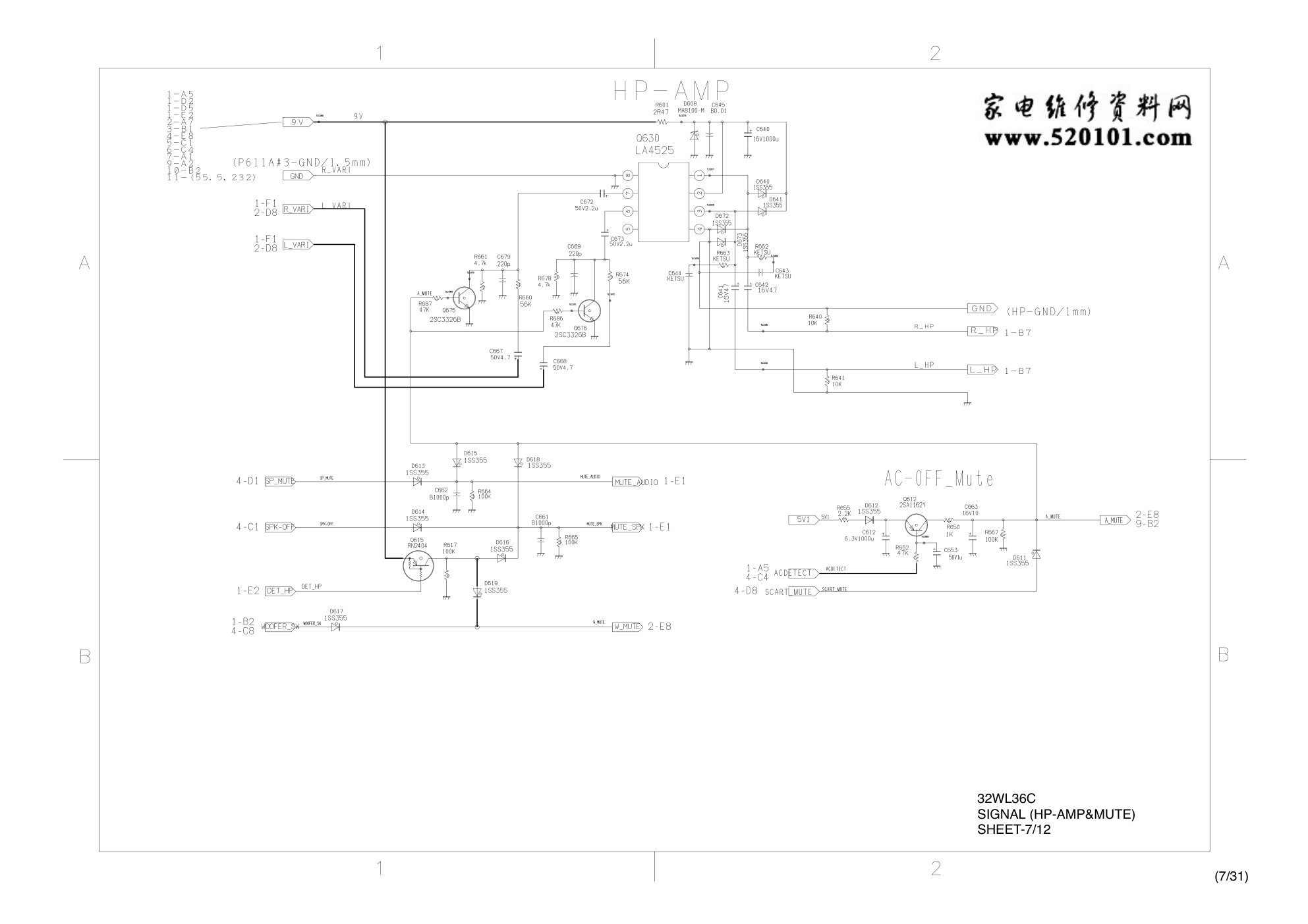 东芝32WL36C液晶电视电路原理图-9