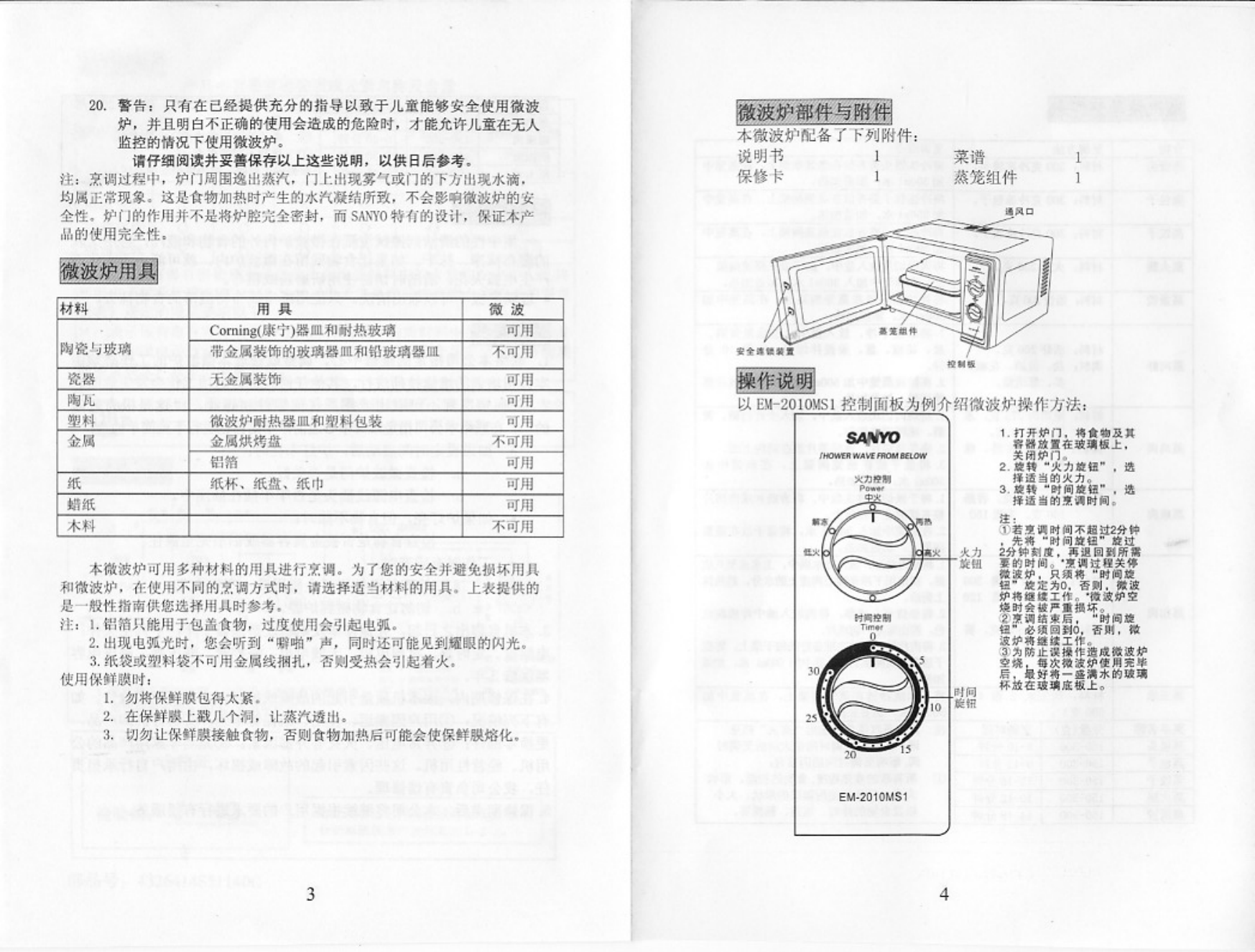三洋EM-2008MS1微波炉维修使用手册（含电路图）-2