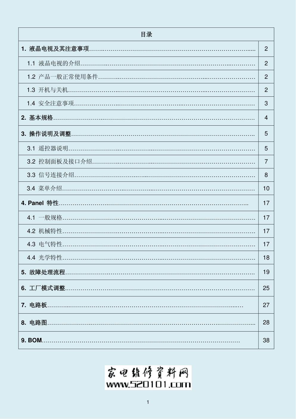 创维32E100E液晶电视维修手册-1