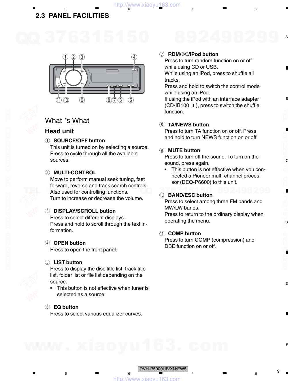 先锋PIONEER DVH-P500UBXNRE电路图-8