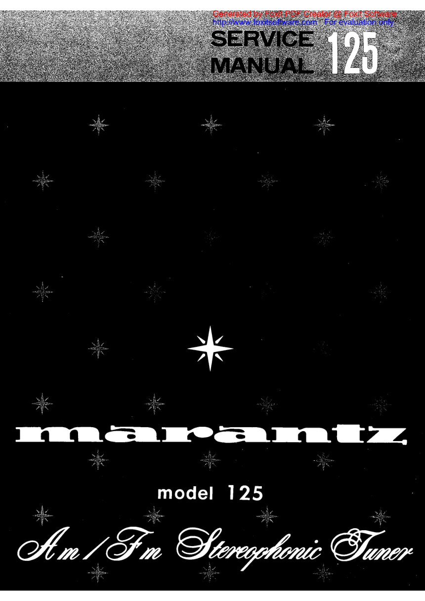 马兰士MARANTZ 125音响服务手册-0 马兰士MARANTZ 125音响服务手册-0