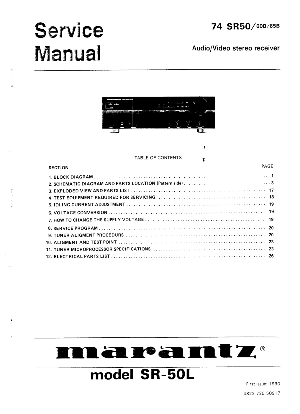 马兰士MARANTZ SR5065B音响电路图-0 马兰士MARANTZ SR5065B音响电路图-0
