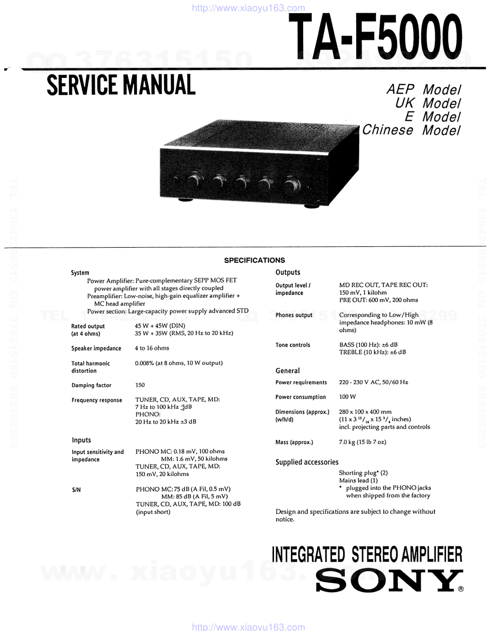 索尼SONY TA-F5000音响电路原理图-0