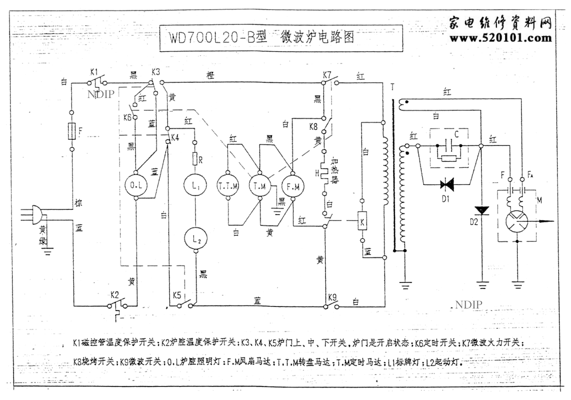 希贵WD700L20-B微波炉电路图-0 希贵WD700L20-B微波炉电路图-0
