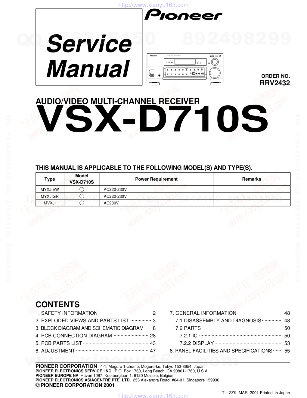 先锋PIONEER VSX-D710S电路图-0