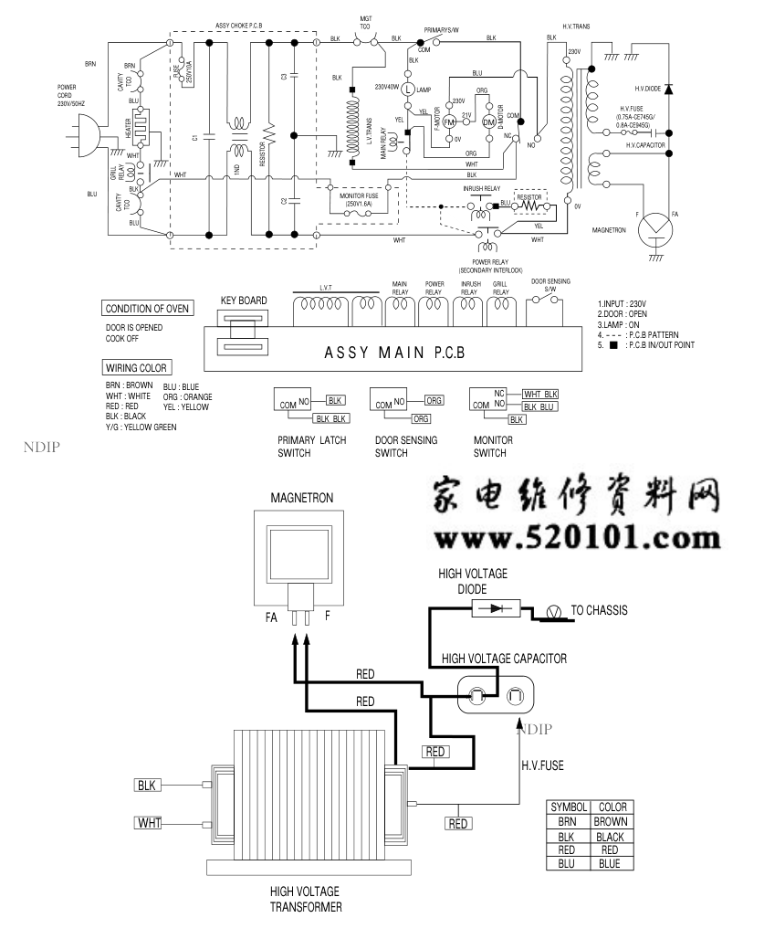 三星CE745微波炉电路图-1 三星CE745微波炉电路图-1