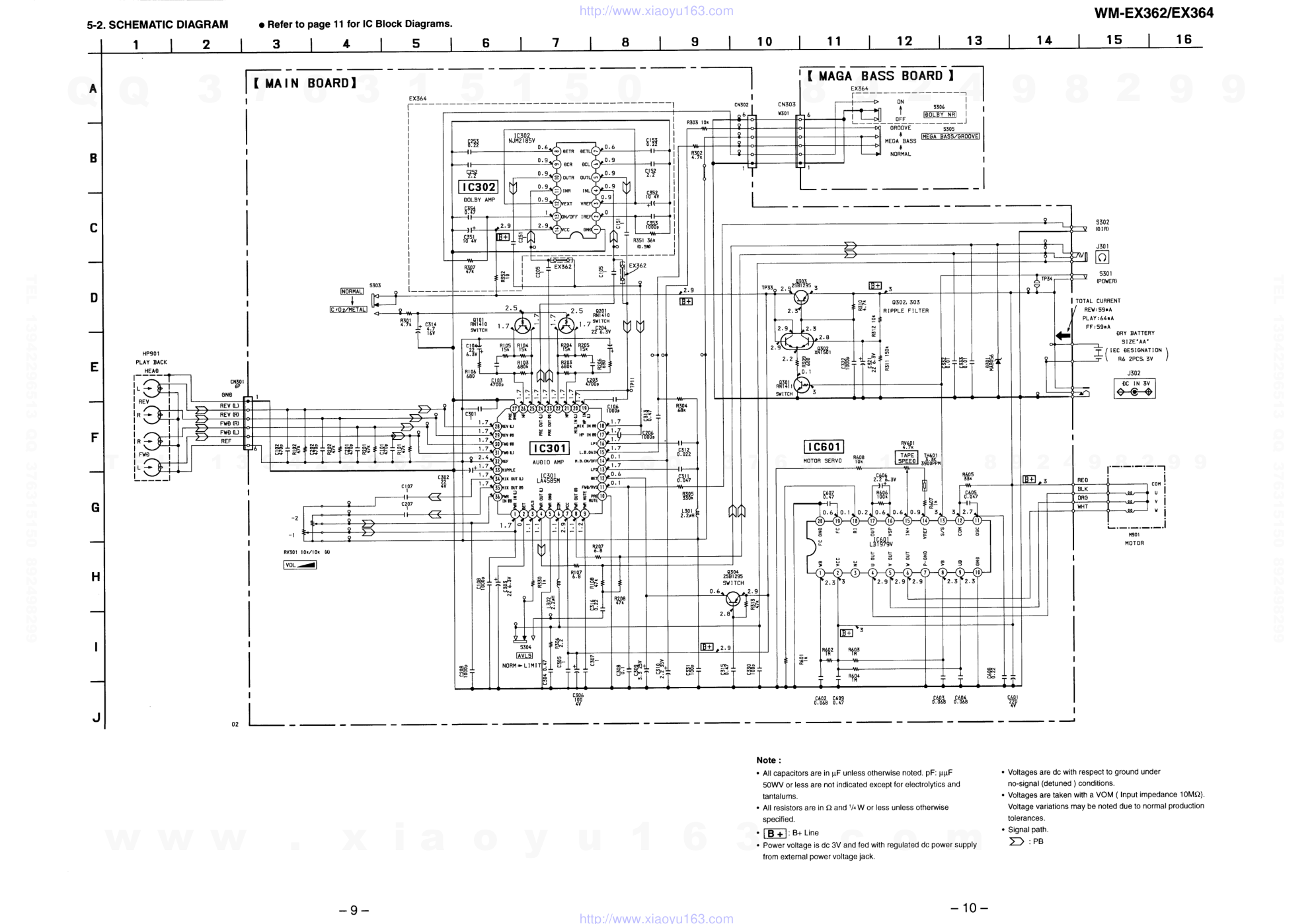索尼SONY WM-EX362电路图-6 索尼SONY WM-EX362电路图-6